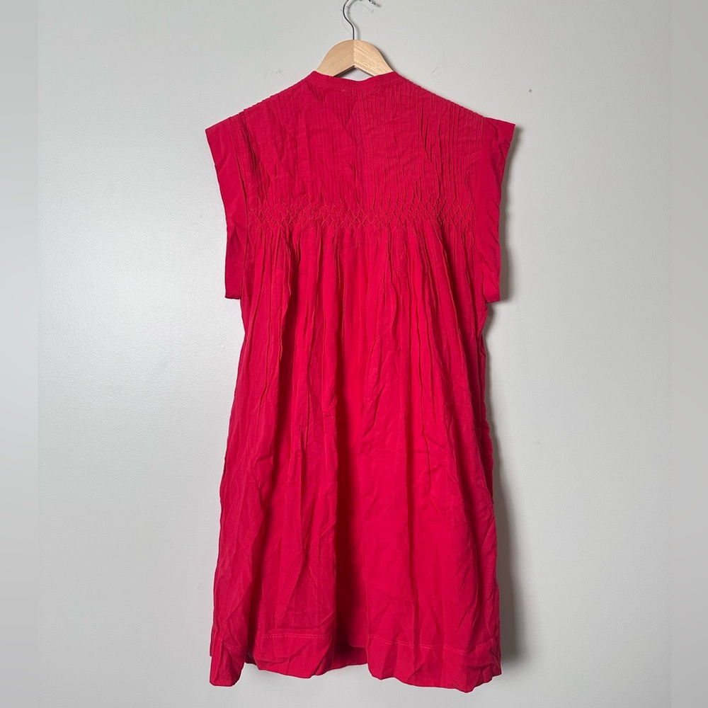 MADEWELL Embroidered Pleated Mini Dress Watermelon - Picture 7 of 10